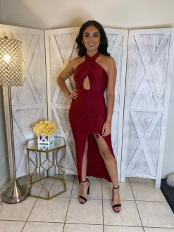 Anahy Dress (Burgundy)
