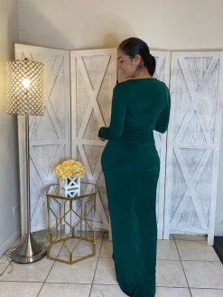 Arriving Late Dress (H Green)