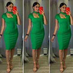 Bow Me A Kiss Dress (Green)