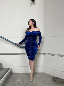 Chelsey Velvet Dress (Royal)