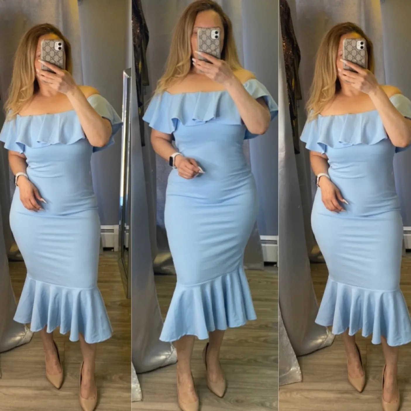 Clarissa Midi Dress (Baby Blue)