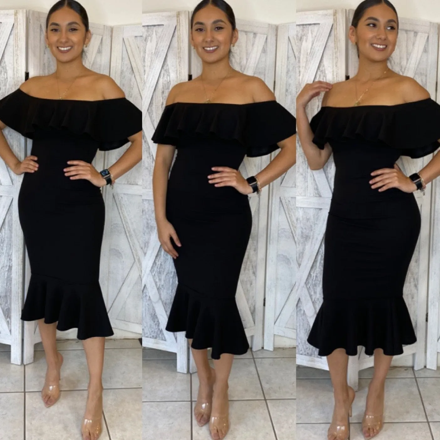 Clarissa Midi Dress (Black)