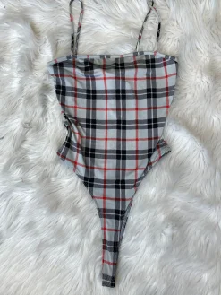Don't Get Plaid Bodysuit (Gray)