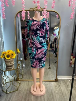Floral Sensation Dress (Pink/Navy)