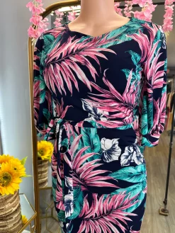 Floral Sensation Dress (Pink/Navy)