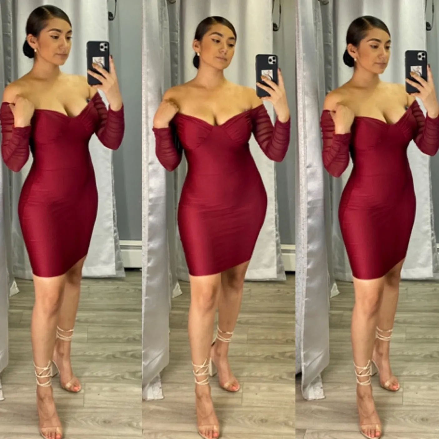 Glenda Dress (Burgundy)