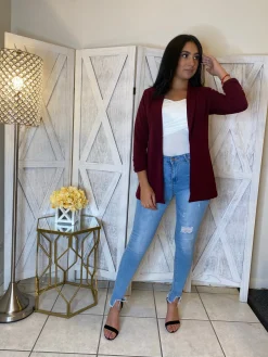 Julian Boyfriend Blazer (Burgundy)