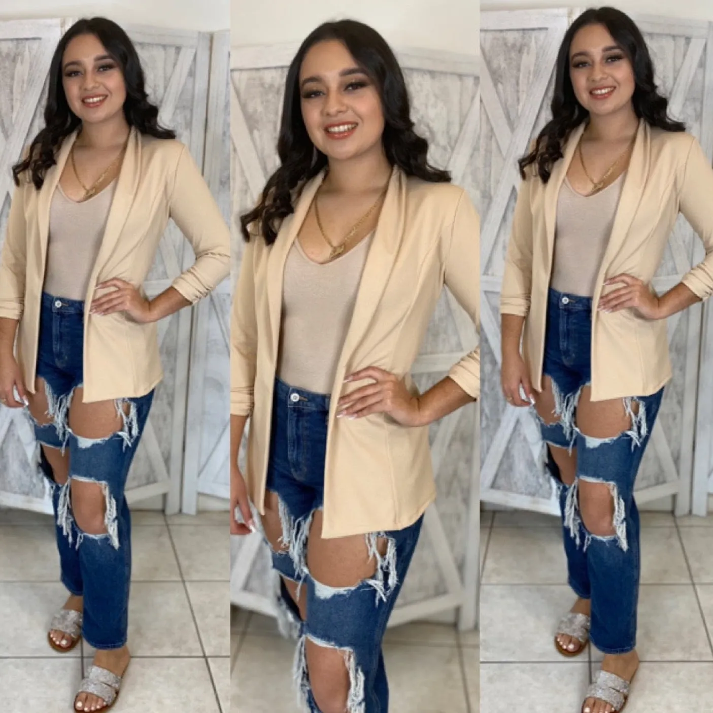 Julian Boyfriend Blazer (Oatmeal)