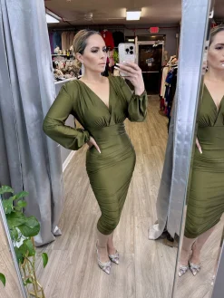Keily Dress (Olive Green)