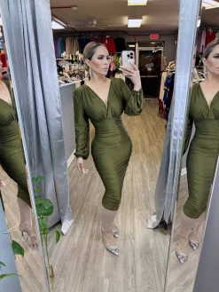Keily Dress (Olive Green)