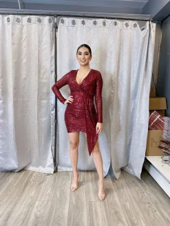 Leilani Sequin Dress (Wine)