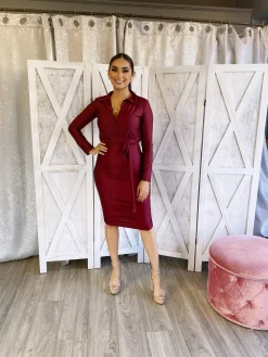 Valeria Dress (Burgundy)
