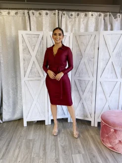 Valeria Dress (Burgundy)