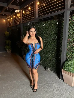 Venchy Bandage Dress (Blue)