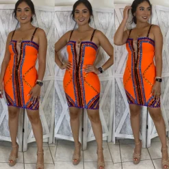 Venchy Bandage Dress (Orange)
